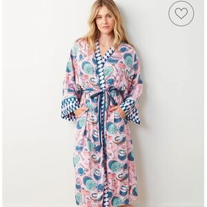 Printfresh Pink and Blue Patterned Robe